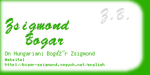 zsigmond bogar business card